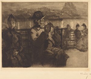 セーヌ川、夜 作： Auguste Lepere