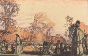 チュイルリーの池、1898 年。 作： Auguste Lepere