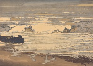 広げられた波、1901 年 9 月の洪水 Les lames deferlent,maree de Septembre 1901, 1901. 作： Auguste Lepere