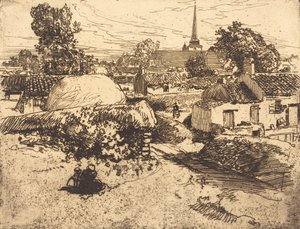 サン・ジャン・ド・モンの眺め、ヴァンデ サン・ジャン・ド・モンの眺め、ヴァンデ、1892年。 作： Auguste Lepere