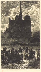 ノートルダム裏の水飲み場 作： Auguste Lepere