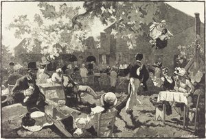ムードンの森のキャバレー・デュ・コック・ド・ブリュイエール 作： Auguste Lepère after Daniel Vierge