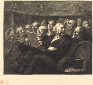 オーケストラ席 作： Auguste Lepère after Honoré Daumier