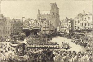 クールベ提督の葬儀 作： Auguste Lepère and Louis Tinayre