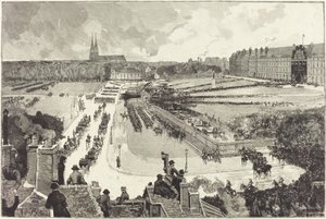 クールベ提督の遺骨に支払われた軍事栄誉 作： Auguste Lepère and Louis Tinayre