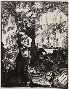 ルーヴァン・ファイア 作： Auguste Louis Lepère