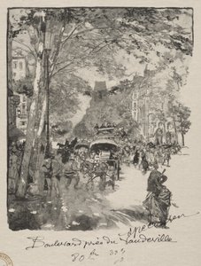 ボードビル近くの大通り 作： Auguste Louis Lepère