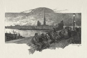 イラスト入りルーアン: 石の橋 作： Auguste Louis Lepère