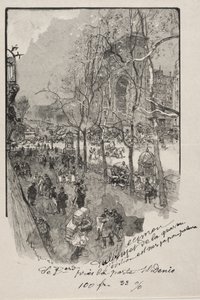 サン・ドニ門近くの大通り 作： Auguste Louis Lepère