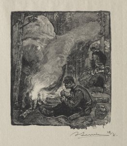 木こりの食事 作： Auguste Louis Lepère
