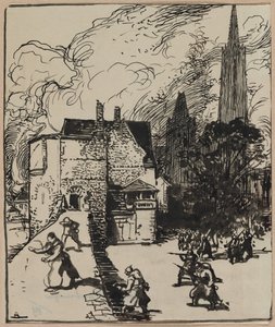 モブージュ包囲戦 作： Auguste Louis Lepère