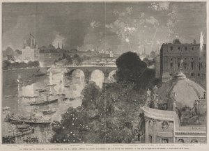 7月14日の祝祭、共和国広場のイルミネーション（H.スコット作に基づく） 作： Auguste Louis Lepère