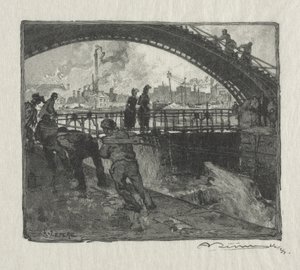 セント マーチン運河の閘門 作： Auguste Louis Lepère