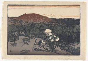 密猟者、サン・ジャン・ド・モンの砂丘 作： Auguste Louis Lepère