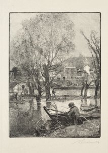 ビヤンクール島の一角 作： Auguste Louis Lepère