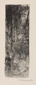 松の伐採 作： Auguste Louis Lepère