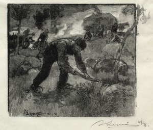 ヘザー根絶者、1887年。 作： Auguste Louis Lepère