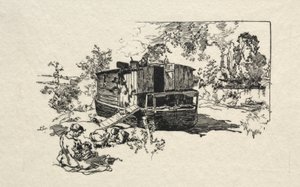 住宅ボート。 作： Auguste Louis Lepère