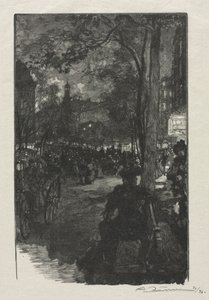 大通りモンマルトル、夕方、1890。 作： Auguste Louis Lepère