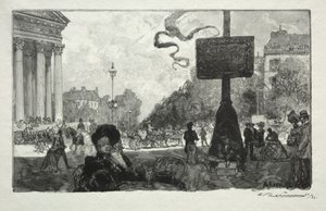 ロワイヤル通りの角、1890年。 作： Auguste Louis Lepère