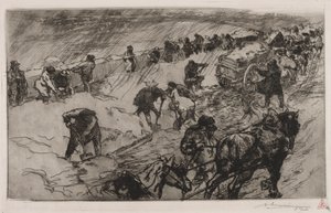 雪と戦う、ケオフルール、1890年。