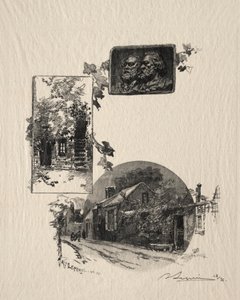 ルソー工房とミレー邸への入場 作： Auguste Louis Lepère