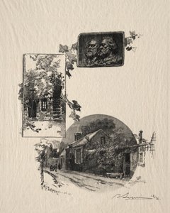 ルソーワークショップとメゾンドミレーの入り口、1887年。 作： Auguste Louis Lepère