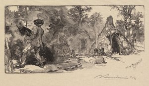 フォンテーヌブローの森：コールメンラフォードゥフォンテーヌブロー：レシャルボニエ、1890年。 作： Auguste Louis Lepère