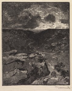 フォンテーヌブローの森：フランシャール渓谷 作： Auguste Louis Lepère