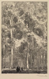 フォンテンブローの森：朝、フォートマルロットのルートの交差点...、1890年。 作： Auguste Louis Lepère