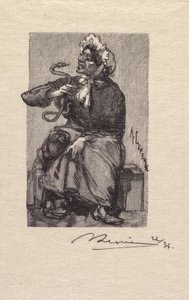 フォンテーヌブローの森：蛇商人 作： Auguste Louis Lepère