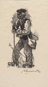 フォンテーヌブローの森：蛇の商人ラフォレドフォンテーヌブロー：スネークハンター、1890年。 作： Auguste Louis Lepère