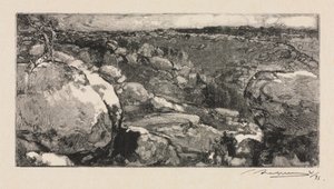 フォンテーヌブローの森：ロングロシェのシルク 作： Auguste Louis Lepère