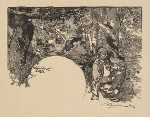 フォンテーヌブローの森：画家のラフォレドゥフォンテーヌブロー：レペントル、1890年。 作： Auguste Louis Lepère
