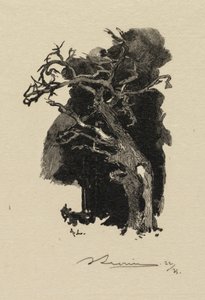 フォンテーヌブローの森：荒れ狂う者 作： Auguste Louis Lepère