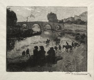 マリー橋の水飲み場 作： Auguste Louis Lepère