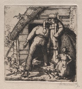 鶏小屋が一番大きい。 作： Auguste Louis Lepère