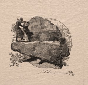 震える岩。 作： Auguste Louis Lepère