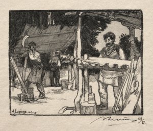 スラットの製造業者、1889年。 作： Auguste Louis Lepère