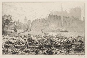 グレートアップルマーケット、1917年。 作： Auguste Louis Lepère