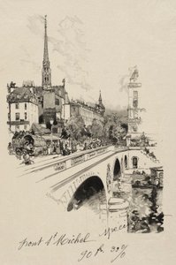 聖ミシェル橋。 作： Auguste Louis Lepère