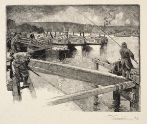 バスボートのガレージ。 作： Auguste Louis Lepère