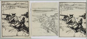 イギリスの機関銃手、1914年。 作： Auguste Louis Lepère