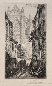 Narrow Street, Beauvais (An Alley, Beauvais) 作： Auguste Louis Lepère