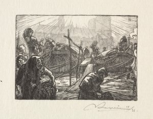 アップルマーケットから見たノートルダム 作： Auguste Louis Lepère