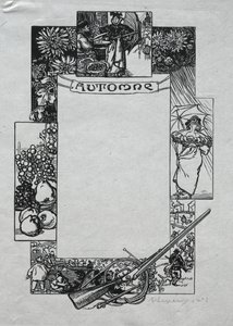 パリ年鑑、1897年: 飾り枠、秋 作： Auguste Louis Lepère