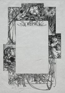 パリ年鑑、1897年: 飾り枠、夏 作： Auguste Louis Lepère
