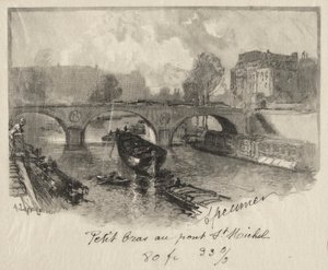 サンミッシェル橋の小腕 作： Auguste Louis Lepère