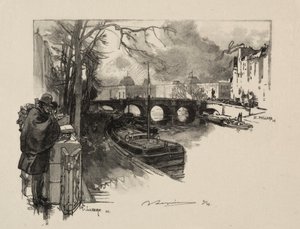ポンヌフのセーヌ川の小腕 作： Auguste Louis Lepère