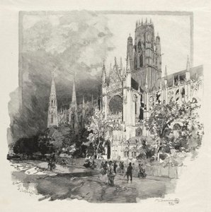Rouen Illustrated：Eglise Saint Ouen、1896。 作： Auguste Louis Lepère